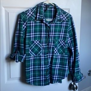 Green and blue flannel